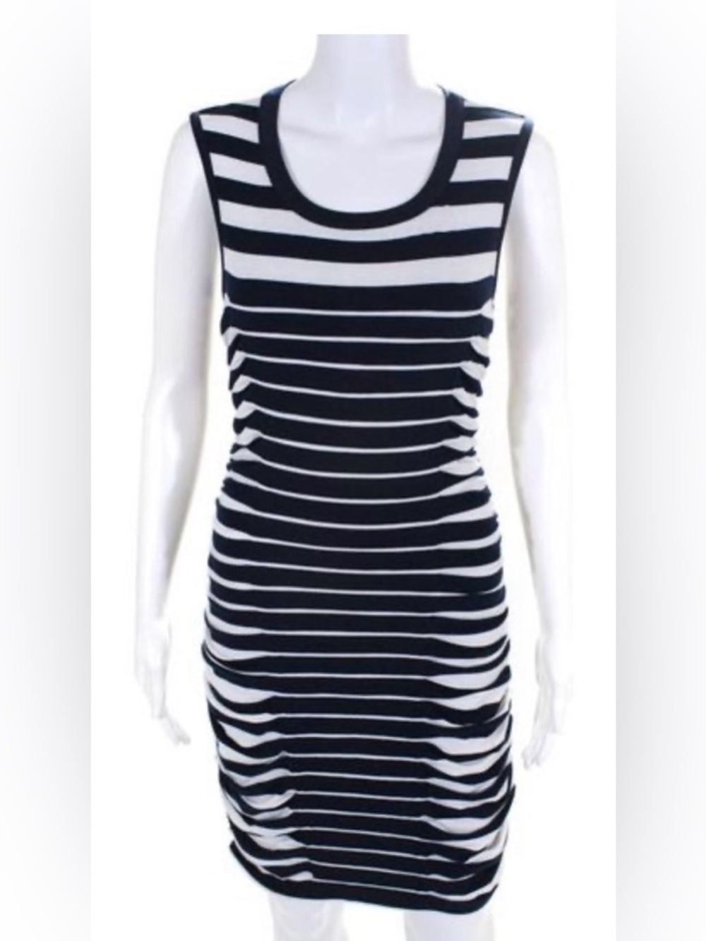 Laundry by Shelli Segal Women's Striped Sheath Dress White Blue Size 8.